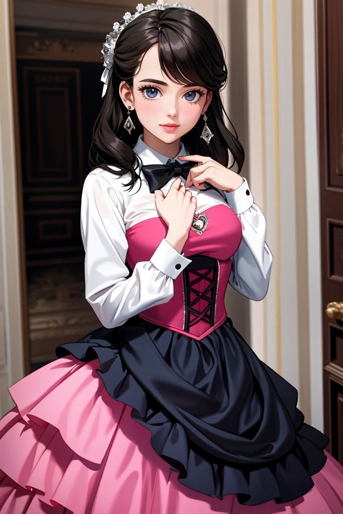 12995-1900177771-((Masterpiece, best quality)), _ballgown,edgPreppy, a woman in a ([set of edgPreppy clothes,blazer_ballgown,ribbons,frills]__0.5.png